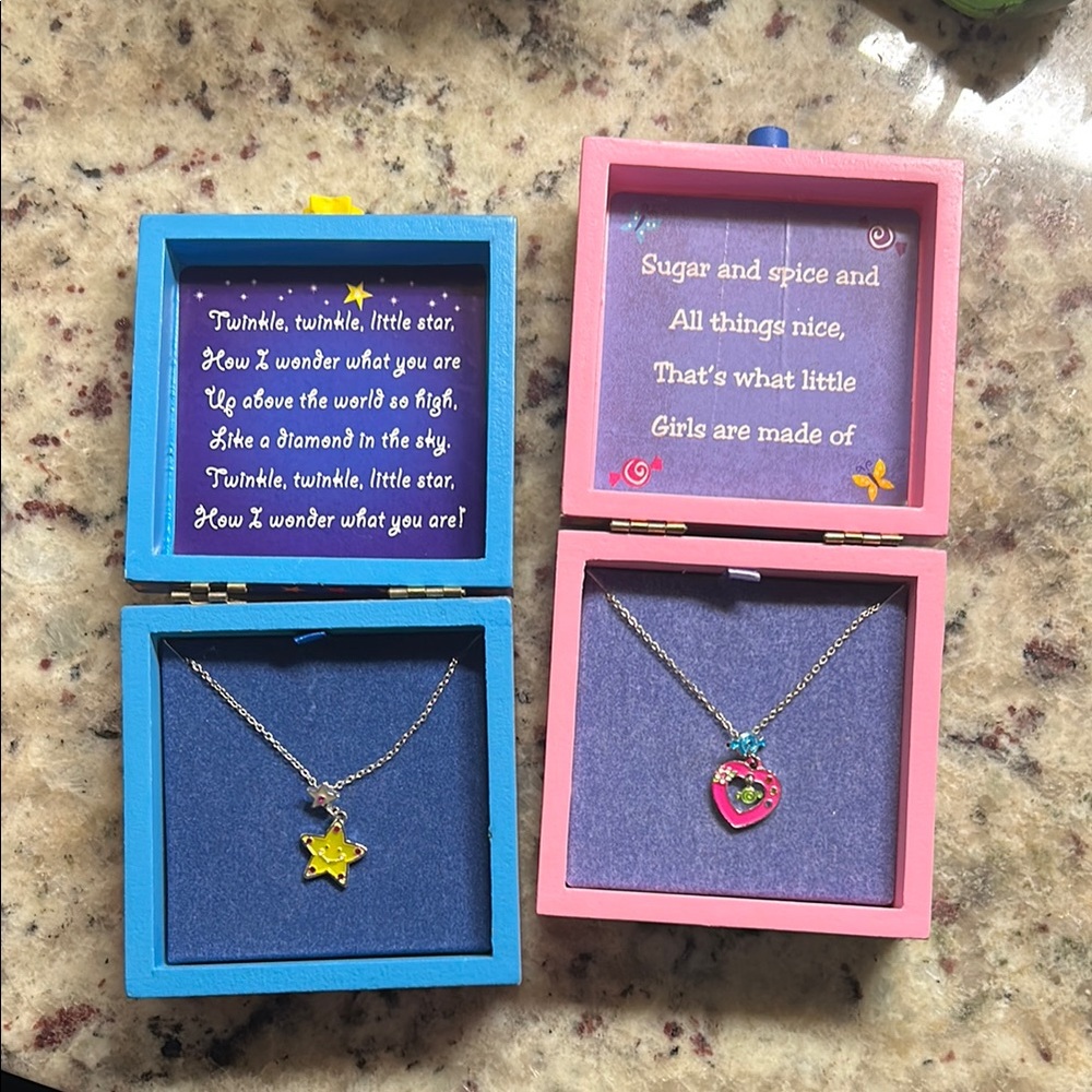 Star and Strawberry Pendant Necklace Set